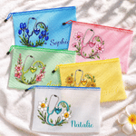 Personalised Stethoscope Birth Flower Birthstone Waterproof Transparent Mesh Pool Bag with Name Beach Party Daily Use Birthday Gift for Medical Staff