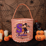 Personalised Cute Halloween Theme Cartoon Photo Character Bucket Bag with Name and Initial Halloween Party Gift for Kids
