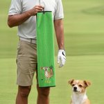 Personalized Quick Drying Multicolor Embroidered Portrait Waffle Microfiber Golf Towel with Name and Hook Birthday Gift for Golfer Pet Lovers