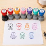 Personalised Cute Pattern Multicolour Self-Inking Stamp with Name and Text Motivational Teacher's Day Thank You  Gift for Teachers