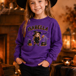Personalized Halloween Spooky Cartoon Character Photo Kid T-shirt Sweatshirt Hoodie with Name Halloween Gift for Halloween Lovers Kids