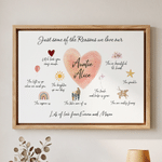 Personalised Watercolour Style Photo Canvas Prints with Text Warm Minimalist Home Decor Ship from USA Birthday Gift for Family Friends