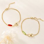 Personalized Exquisite Birthstone Bracelet with Initial Charm Birthday Mother's Day Friendship Gift for Women