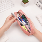 Personalised Multicolour Birth Flower Corduroy Pencil Case Pen Bag with Name Teacher's Day Birthday Back to School Gift for Colleague Teacher Student