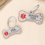 Personalised Bone Shape Service ESA Dog ID Tag with Pet Name Address and Telephone Outdoor Training Use Birthday Gift for Dog Owners