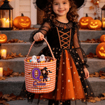 Personalised Cute Halloween Theme Cartoon Photo Character Bucket Bag with Name and Initial Halloween Party Gift for Kids