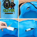 Personalized Magical Spooky Candy Quest Cartoon Character Photo LED Light Trick or Treat Bag with Name and Letter Halloween Party Gift for Kid