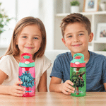 Personalised Watercolour Ink-Splash Dinosaur 16 oz Water Bottle with Name Daily Use Back to School Birthday Gift for Kids Dinosaur Lovers