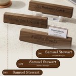 Personalised Wedge Walnut Name Plate Desk Sign with Logo Card Holder Office Decor Promotion Graduation Gift for Colleagues Graduates