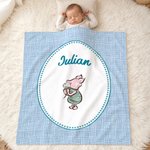 Personalized Classic Winnie the Pooh Cozy Throw Blanket with Name Nursery Decor Birthday Baby Shower Gift for Kid Baby Newborn
