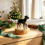 Personalisierte Hunde- & Katzen-Figur nach Foto | Holzsockel mit Namen | 3D Klon | Schreibtisch-Deko | Erinnerungsgeschenk für Herrchen & Frauchen