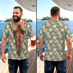 Personalised Funny Fake Muscle Hawaiian Floral T-shirt Daily Wear Beach Party Summer Holiday Gift for Men Husbands Friends