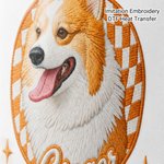Personalised Cute Pet Photo Checkerboard Faux Embroidered Print Apron with Name Birthday Gift for Pet Lovers