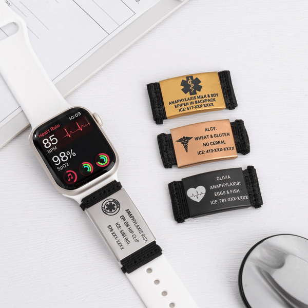 Personalized Medical Alert ID Tag Emergency Safety Plate Strap Buckle with Text Daily Wear Birthday Gift for Epilepsy Diabetes Allergy Patients