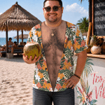 Personalised Funny Fake Muscle Hawaiian Floral T-shirt Daily Wear Beach Party Summer Holiday Gift for Men Husbands Friends