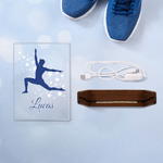 Personalized Gymnast Silhouette Acrylic LED Night Light with Name and Wooden Base Anniversary Birthday Gift for Dancers Gymnasts
