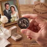 Personalized Couple Photo Avatar Commemorative Coin with Name and Year Wedding Birthday Copper Bronze Anniversary Gift for Couple Mom Wife