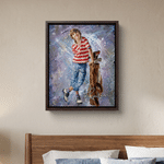 Láminas personalizadas en lienzo con foto de un jugador de golf al estilo de la pintura al óleo con nombre Regalo de cumpleaños para amantes de golf