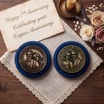 Personalized Couple Photo Avatar Commemorative Coin with Name and Year Wedding Birthday Copper Bronze Anniversary Gift for Couple Mom Wife