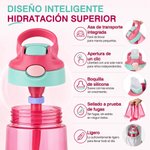 Botella de agua personalizada con diseño de estilo 3D de dibujos animados con nombre y pajita de silicona regalo de vuelta al cole para niños