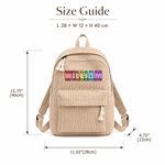 Personalised Colourful Crayon Letter Design Lightweight Corduroy Backpack with Name Back to School Outdoor Activities Birthday Gift for Kid