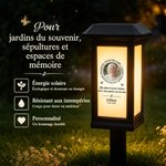 Lampe solaire de jardin personnalisée avec photo motif papillon et nom - Décoration commémorative - Cadeau de sympathie et de réconfort
