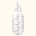 Personlig blomstret søt elefant 100% bomull Swaddle Set Sleep Sack og lue med navn mors dag bursdag baby shower gave til baby