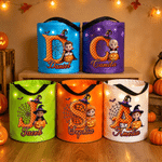 Personalized Halloween Cartoon Photo Character LED Light Trick or Treat Bag with Initial and Name Halloween Party Gift for Kids
