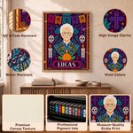 Personalized Paper-Cutting Art Photo Design Canvas Prints with Name Home Decor Ship from USA Halloween Day of the Dead Gift for Friends Family