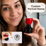 Personalised Cartoon Teacher Portrait Multicolour Self-Inking Stamp with Title Surname and Text Teacher's Day Appreciation Birthday Gift for Teachers