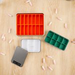 Personalised Metal Pill Box with Text Weekly Pill Organiser Portable Travel Medicine Storage Holder Birthday Gift for Parents Travellers