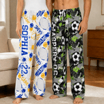 Pantalon de pyjama doux et coloré, sur mesure, sur le thème des sports de balle, avec nom et numéro – Cadeau d'anniversaire pour rendre hommage à une équipe, idéal pour les passionnés de sport de la f