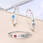 Personalised Star of Life Medical Alert ID Bracelet with Engraved Messages Daily Use Birthday Gift for Diabetic Allergy Epilepsy