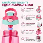 Botella de agua infantil personalizada con orejas de conejito 480ml con nombre y pajita regalo de Pascua o cumpleaños para niños