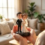 Figura 3D personalizada con foto de pareja de personajes animados y texto decoración de escritorio regalo de boda para parejas