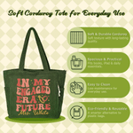 Personalized In My Engaged Era Future Large Capacity Corduroy Tote Bag with Text Travel Essential Engagement Gift for Bride to Be Woman