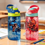 Personalised Watercolour Ink-Splash Dinosaur 16 oz Water Bottle with Name Daily Use Back to School Birthday Gift for Kids Dinosaur Lovers