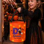 Personalized Cartoon Character Photo Lightweight Spooky LED Light Treat Bag with Name and Letter Halloween Party Gift for Kid