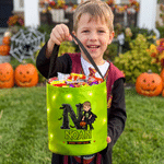 Personalized Magical Spooky Candy Quest Cartoon Character Photo LED Light Trick or Treat Bag with Name and Letter Halloween Party Gift for Kid