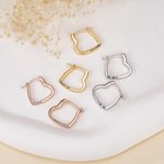 Personalized Dainty 1-5 Birthstones Heart Shape Earrings Daily Wear Birthday Anniversary Gift for Women