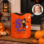 Personalized Cartoon Character Photo Lightweight Spooky LED Light Treat Bag with Name and Letter Halloween Party Gift for Kid