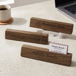 Personalised Wedge Walnut Name Plate Desk Sign with Logo Card Holder Office Decor Promotion Graduation Gift for Colleagues Graduates