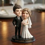 Figura 3D personalizada con foto de pareja de personajes animados y texto decoración de escritorio regalo de boda para parejas