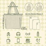 Personalized In My Engaged Era Future Large Capacity Corduroy Tote Bag with Text Travel Essential Engagement Gift for Bride to Be Woman