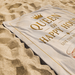 Personalised Queen King of Happy Hour Cocktail Quick-Dry Oversized Beach Towel with Name Beach Party Daily Use Holiday Gift for Couple