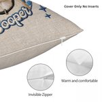 Personalised Cute Pet Photo Checkboard Faux Embroidered Print Cushion Cover with Name Home Decor Birthday Gift for Cat Dog Pet Lovers