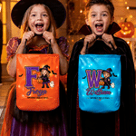 Personalized Cartoon Character Photo Lightweight Spooky LED Light Treat Bag with Name and Letter Halloween Party Gift for Kid