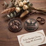 Personalized Couple Photo Avatar Commemorative Coin with Name and Year Wedding Birthday Copper Bronze Anniversary Gift for Couple Mom Wife