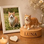 Personalisierte Hunde- & Katzen-Figur nach Foto | Holzsockel mit Namen | 3D Klon | Schreibtisch-Deko | Erinnerungsgeschenk für Herrchen & Frauchen