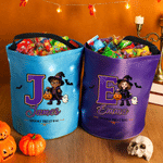 Personalized Cartoon Character Photo Lightweight Spooky LED Light Treat Bag with Name and Letter Halloween Party Gift for Kid